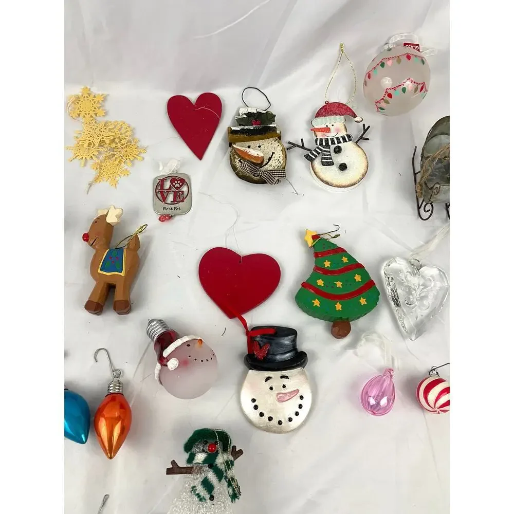 28x VTG Holiday Ornaments Christmas Horse‎ Wood Glass Metal Lot Collectibles